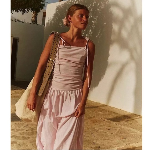 Free People FP Beach Free Est Liza Midi Dress XS Bubble Hem NEW - Picture 1 of 6